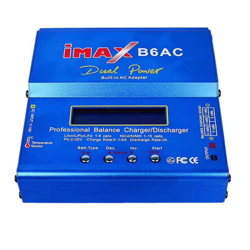 IMAX B6AC balance charger Digital LCD LiPo Li-ion Battery Balance Discharger Adapter เครื่องชาร์จแบต for RC Model ได้หลายประเภท Li-ion / LiPo / LiFe / Ni-Cd / NiMH ROCK NATION